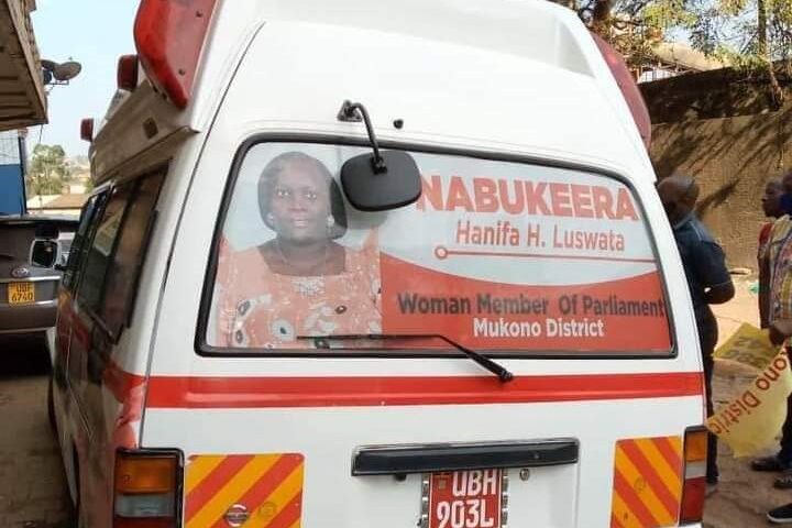 Hanifar Nabukeera's ambulance whose fuel charges are creating an intense debate lately.