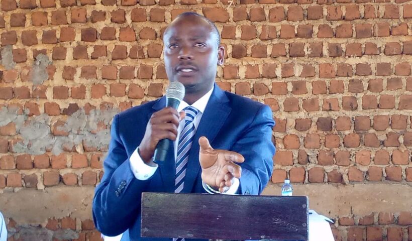 The Former State Minister for Water, Roanld Kibuule addressing the congregation.