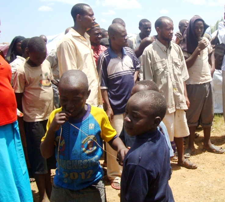 Some of the refugees in Sango Bay refugee camp in 2013