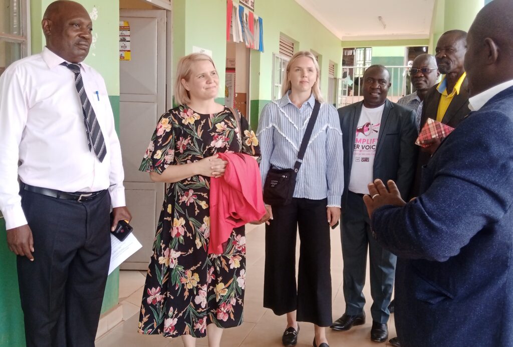 The Ambassador of Iceland in Uganda at Kibanga primary school in Kalangala recently.