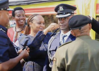 RDC Sarah Kiyimba performing the pipping ceremony recently at Kampala.
