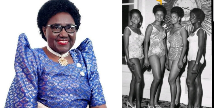 Left-Cecilia Atim Ogwal and Left-during the first beauty pageant in 1964