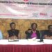 A panel of women activists during the launch of Women's Month at Hotel Africana.
