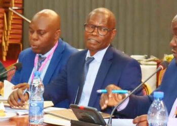 David Musingo (R) UWEC’s Acting Executive Director defending their Ministerial Policy Statement and Budget Estimates for the Financial Year 2024_2025.