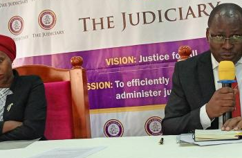 Registrer Mary Kaitesi and Judiciary Public Relations Officer James Ereemye Mawanda