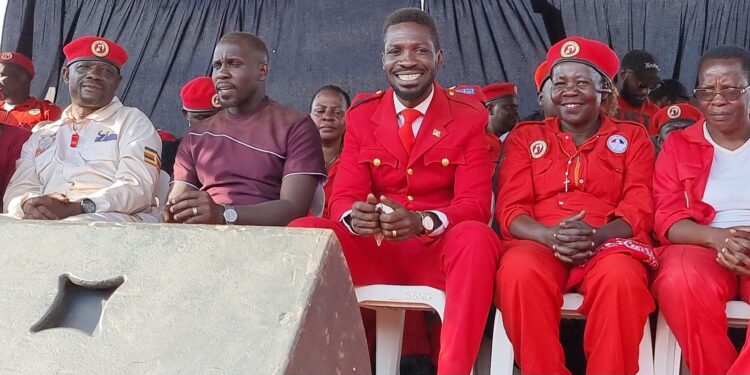 NUP leaders at Mukono recently.