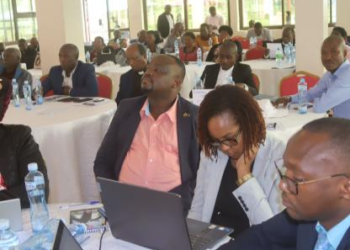 Stakeholders in Kigezi region and NIRA officials in a meeting in Kabale district on Friday