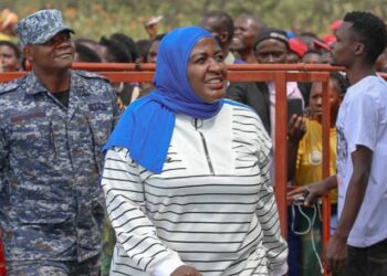 Namyalo arriving at Kantare playground in Rukiga district