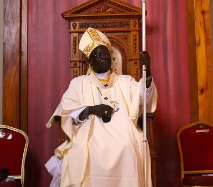 Archbishop Raphael Wokorach assumes the seat of the Gulu Metropolitant Archbishop on July 12 2024 after his installation at St Joseph's Cathedral in Gulu City