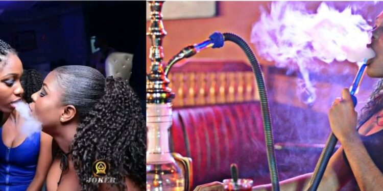 Revelers on Shisha pots