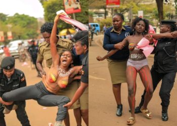 Pictorial: Nude Corruption Protestors Arrested in Kampala