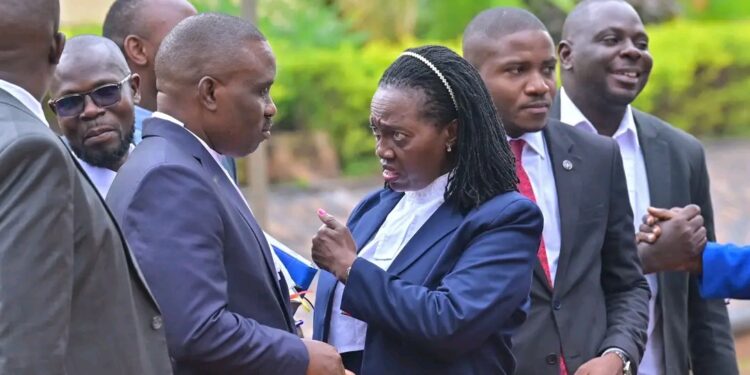 Martha Karua, Lukwago and other defense lawyers for Dr. Besigye