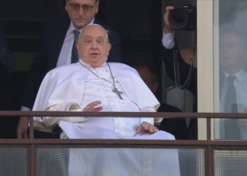 Pope Francis Makes First Public Appearance Since Admission to Hospital