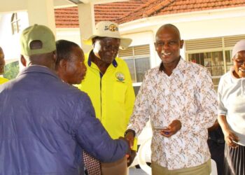 Former Under Secretary Ronald Ssegawa Gyagenda meeting NRM elders at Masaka City.