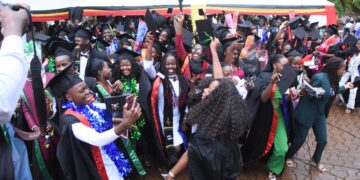 Graduates celebrating.