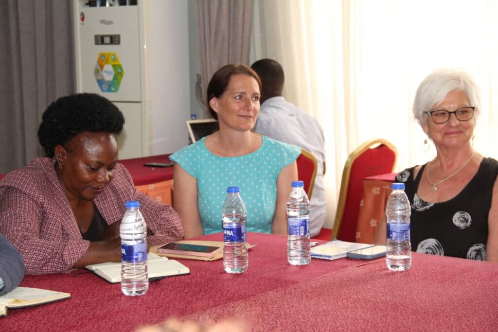 L-R: Ms Harriet Ssenkaali, Prof. Kathleen Manion (PHD) and Prof. Shelley K. Jones during the round table discussion.