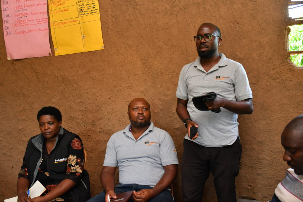 Officials from Solidaridad during an engagement with miners at Bukana-Namayingo.