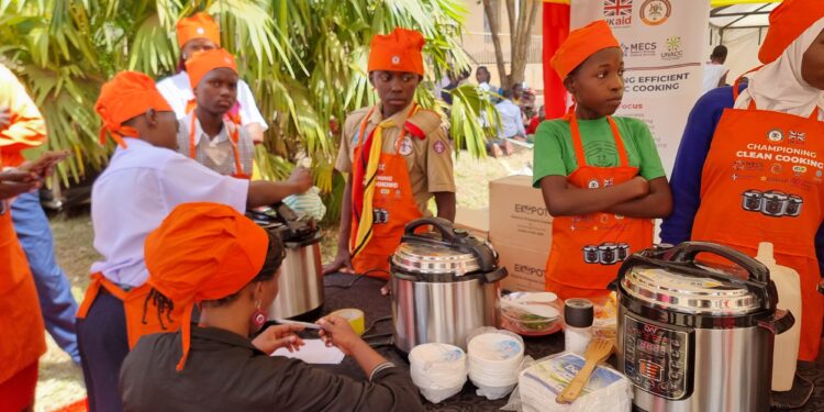 Learners exhibiting proper cooking practices.