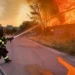 Firefighters battled blazes ignited by explosions in the Kyiv region.
