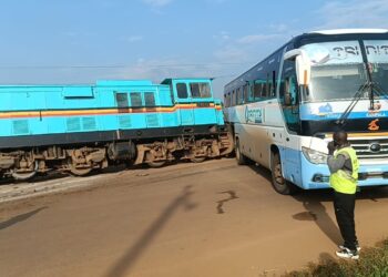 Trinity Express Bus in Near-Miss After Collision with Train
