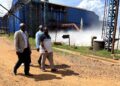 Luweero district authorities inspecting Victoria Sugar Factory alongside the Head of Cooperation, Nasif Isamalie.
