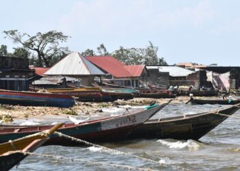 Some of the booats at Kasensero Landing site. Photo by Davis Buyondo