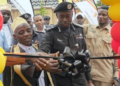 Director Counter Terrorism Uganda Police Force AIGP David Wasswa Ssengendo opening the offices of Hongera Saana Uganda.