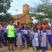 Pupils participate in a community clean-up drive in Masaka. Photos by Robert Nsubuga.