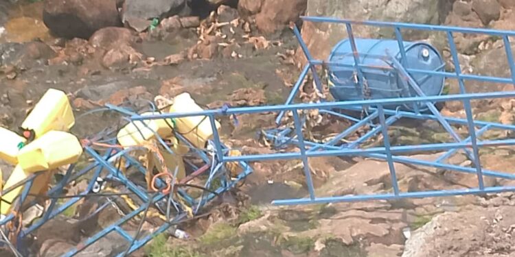 Abandoned materials lie scattered at the site, a stark reminder of the UGX 1.8 billion initiative that was never completed.