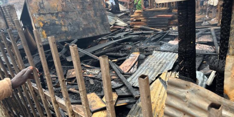 Timber Stall Spared by Enforcement Officers in Mukono Reduced to Ashes in Early Morning Inferno