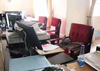 Empty seats at the Mukono Ministerial Zonal Office, highlighting absenteeism concerns among staff under investigation.