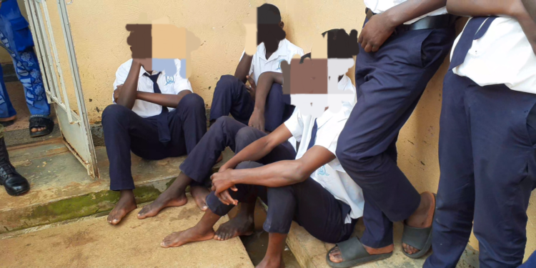 Namiryango High School students at Mukono Police