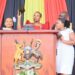 Sheilla Amaniyo takes oath as Mukono District Woman MP during the swearing-in ceremony of Uganda’s 12th Parliament.
