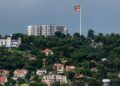 Giant Mbuya Flag Redefines Kampala Skyline Amid Debate Over National Priorities