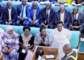 Vice President Jessica Rose Alupo Epel and Prime Minister Robinah Nabbanja during a parliamentary session following their approval by the House.