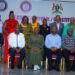Lady Justice Mary Kisakye (seated centre, front row) poses for a group photo with newly elected UJO-SACCO executive committee members and judicial officers after the Annual General Meeting in Kampala on Saturday.