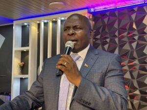 Bishop Dr Samuel Lwandasa of Mt.Lebanon Christian Centre Catherdal- Mukono Praying for President Yoweri Kaguta Museveni and the First Family in the special Service today
