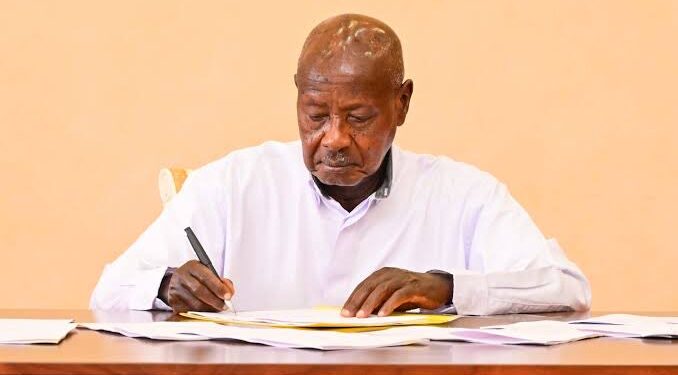 President Museveni assents to the Protection of Sovereignty Act, 2026 at State House, formally enacting the new legislation into law.