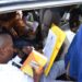 The late councillor-elect Henery Nagwano Kitata struggles to recite the oath of office from inside a vehicle moments before collapsing during the swearing-in ceremony at Nakisunga playground in Mukono District.
