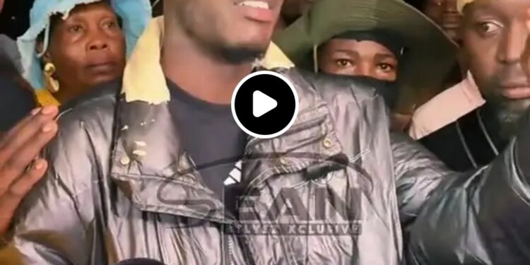 Hamza Nsubuga speaking to bloggers in Masaka, where he recounted how he allegedly escaped during the arrest of his wife and called for intervention over the incident.