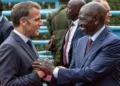 The French President (L) is in Kenya, where he is co-hosting the Africa Forward Summit alongside his Kenyan counterpart (R).