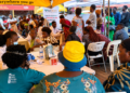 Residents of Masaka City line up to receive free medical services during the launch of the MTN Uganda and Zuri Health digital telemedicine platform aimed at expanding access to affordable healthcare through mobile technology.
