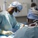 Medical specialists conduct a complex life-saving operation