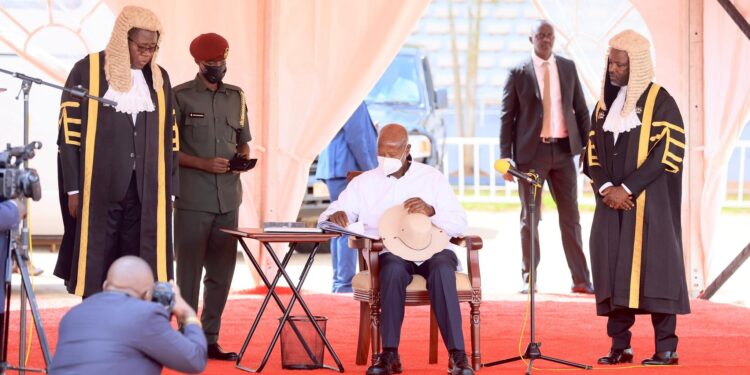 President Yoweri Museveni after delivering the 2026 State of the Nation Address at Kololo Ceremonial Grounds on Thursday.