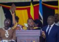 Prime Minister Robinah Nabbanja takes the oath of office during the swearing-in ceremony at State House, Entebbe