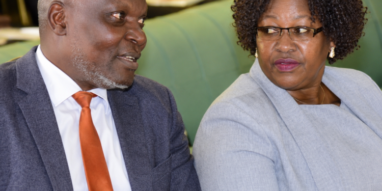 Masaka City RCC Ahamada Washaki and Masaka City Mayor Florence Namayanja