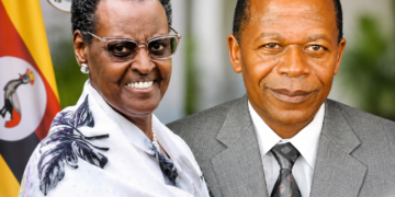 Janet Museveni and John Chrysostom Muyingo.