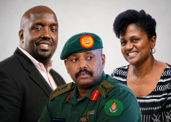 From left: Former BBC journalist Allan Kasujja, Nation Media Group Uganda Managing Director Susan Nsibirwa, and Chief of Defence Forces Gen Muhoozi Kainerugaba.