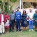 Health workers and journalists at a cafe on Friday