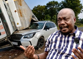 Former Masaka NRM Chairperson Peter Senkungu survived a road crash along Kidda Road near Konoweka School and Hill Road in Masaka City.